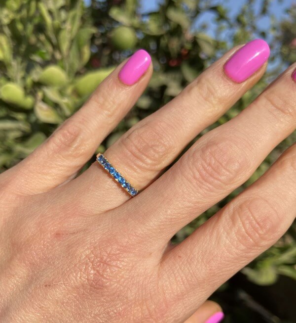 טבעת טופז כחול