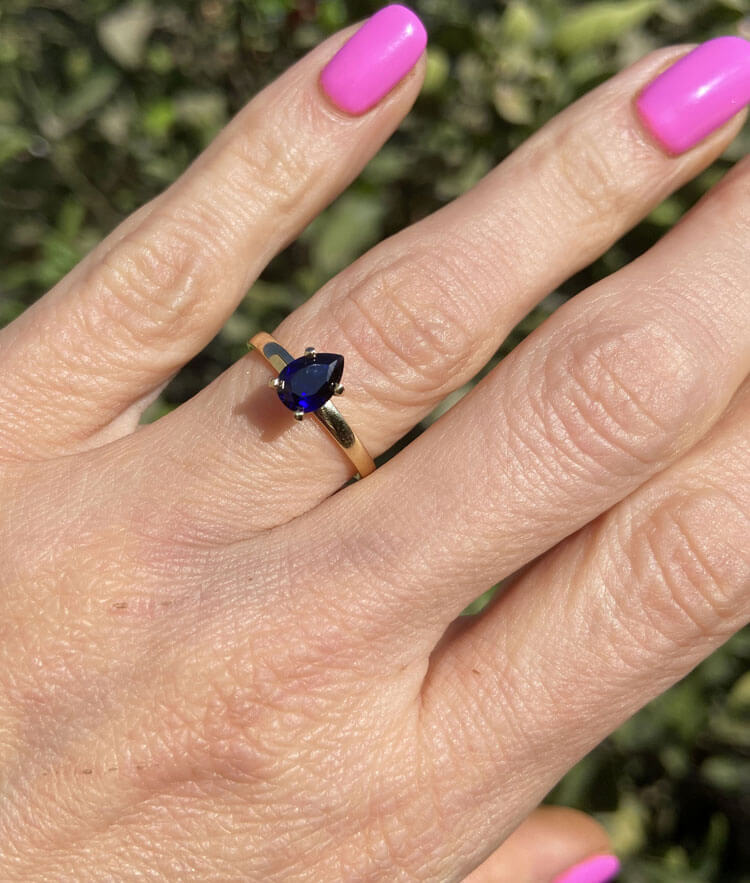 טבעת ספיר כחול
