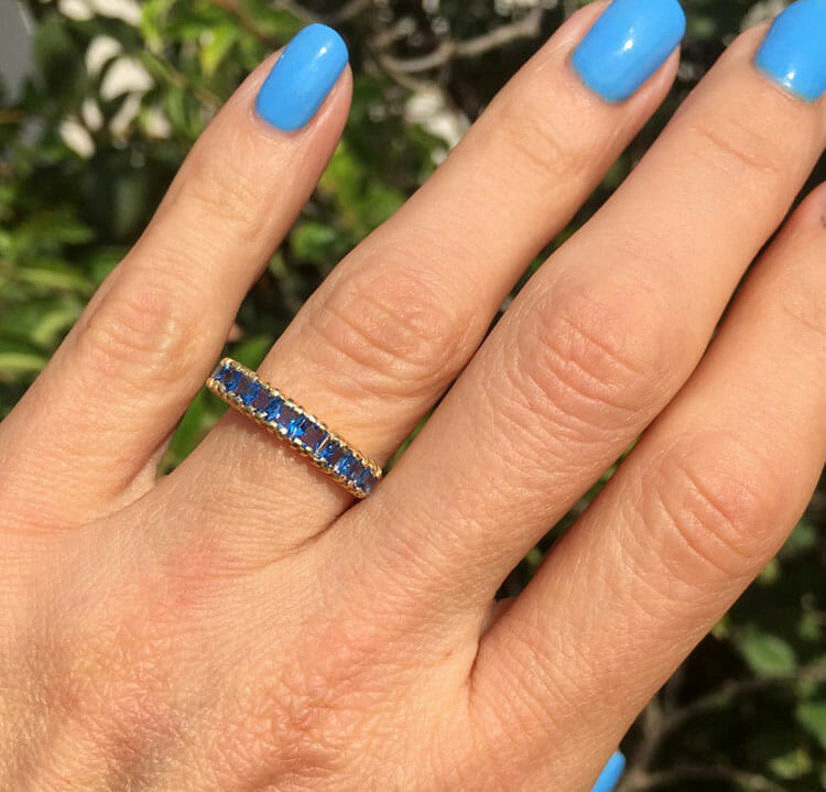 טבעת טופז כחול