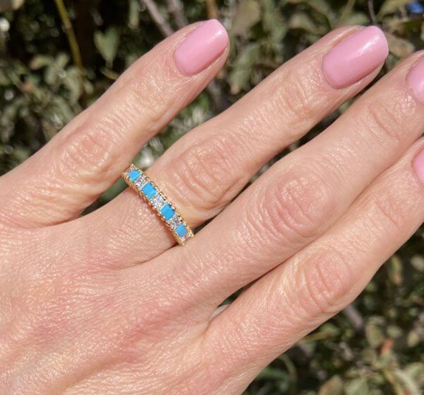 טבעת טורקיז כחול