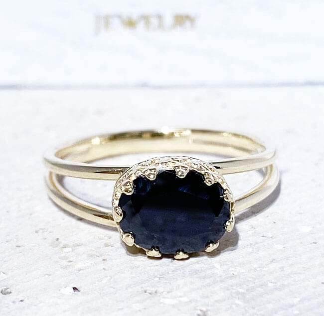 Exquisite, lovely women's oval cut natural onyx ring. A stunning gift that she is sure to cherish for life.