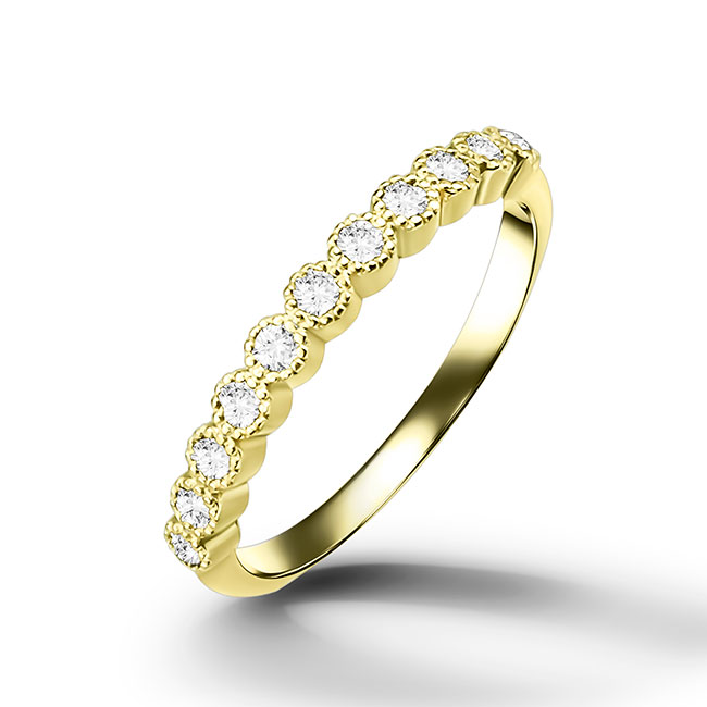This stylish quartz half eternity ring is beautifully displayed, the fine craftsmanship shows off the row of quartz gemstones and their stunning sparkle. It's a beautiful gift ring for anybody who loves gemstones.
